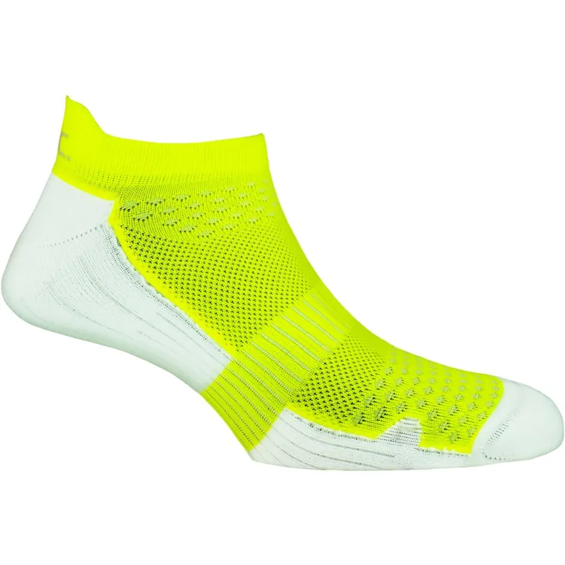 P.A.C. Original BK 1.2 Bike Footie Zip Socken Damen - Neon Yellow/White Ausverkauf