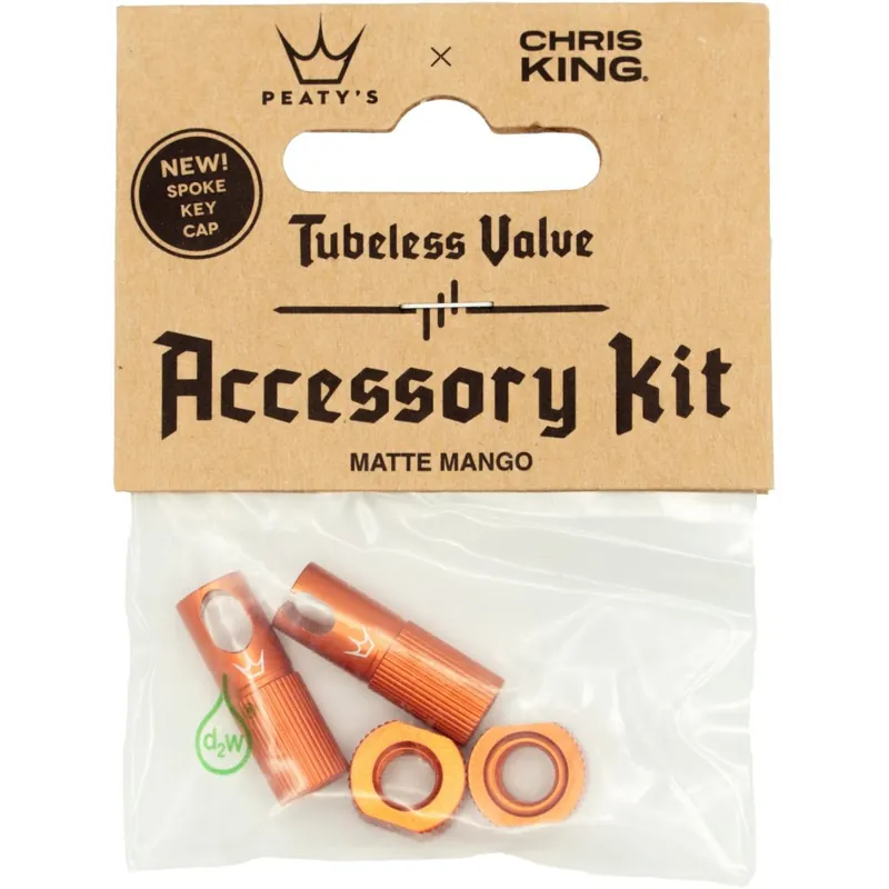 Nur Für Kurze Zeit Peaty‘s x Chris King Tubeless Ventil Zubehör-Kit - MK2 - mango