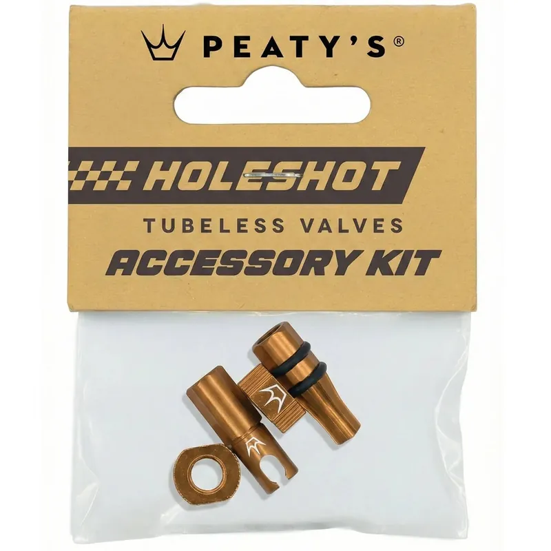 Bestseller Peaty‘s Holeshot Fast Flow Tubeless Ventil Zubehör-Kit - bourbon bronze