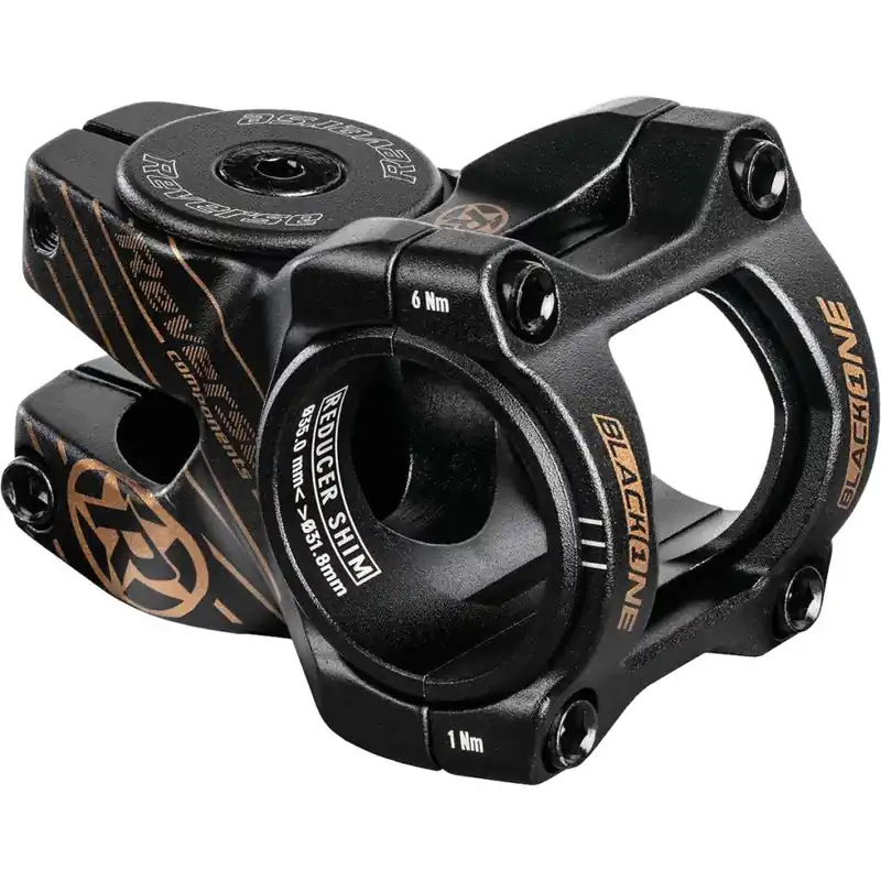 Solange Der Vorrat Reicht Reverse Components Black-One D-2 MTB Vorbau 35mm - 31.8/35mm - schwarz/kupfer