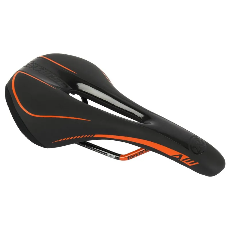Neu Im Sortiment Reverse Components AM Ergo MTB Sattel - black/Fox-orange