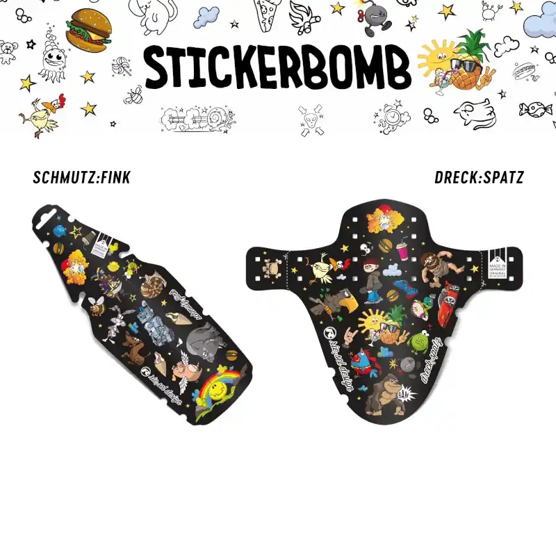 rie sel design Spritzschutz-Set für Kinderfahrräder - stickerbomb Garantierte Lieferung