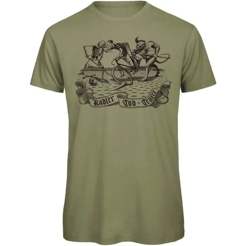 Super-Preis RTTshirts Radler Tod & Teufel Fahrrad T-Shirt Herren - light olive