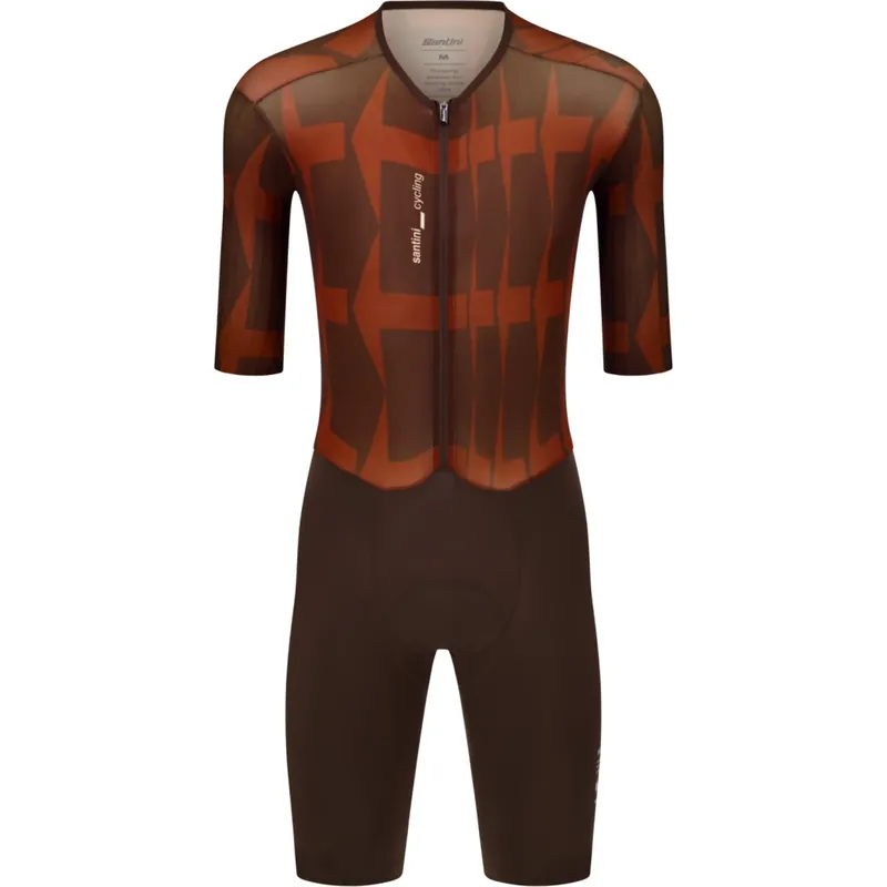 Schnäppchen Santini Mads Pedersen Momentum Series Kurzarm Aerosuit Herren - cioccolato CC