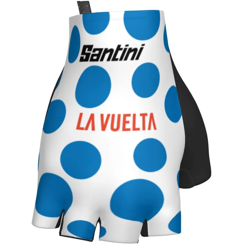 Santini La Vuelta Polka Dot Kurzfinger-Handschuhe - bluette BL Günstig