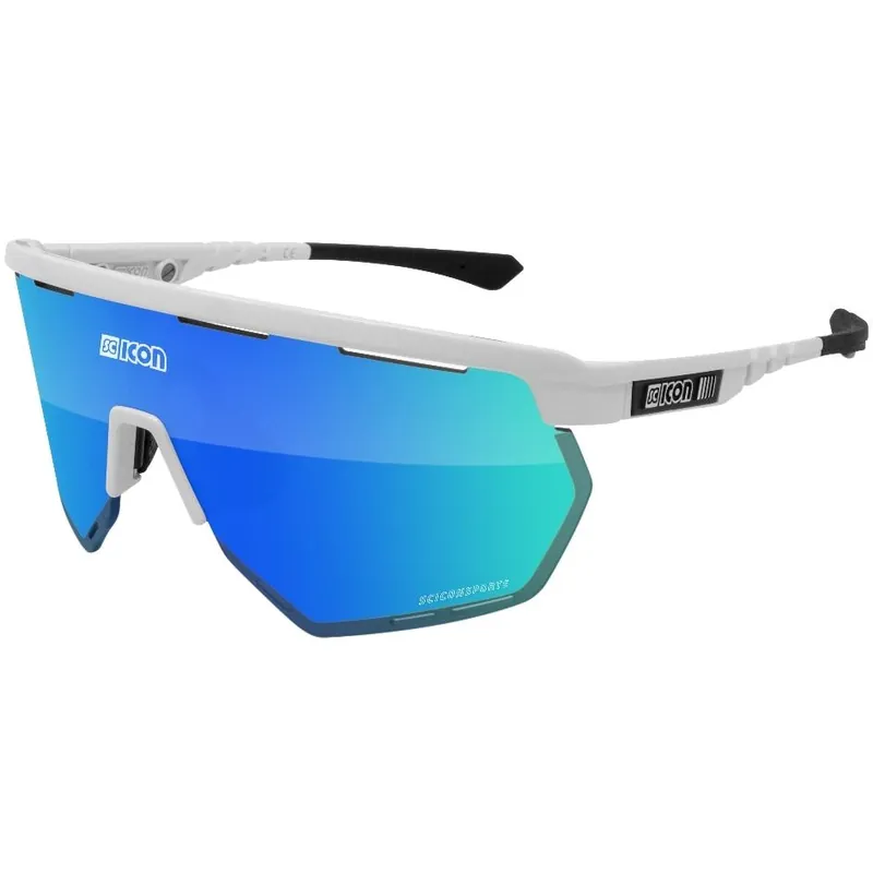 Scicon Aerowing Brille - White Gloss / SCNPP Multimirror Blue + Clear Sonderangebot