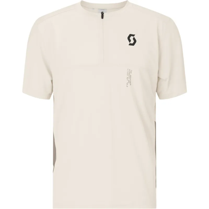 Meistverkauft SCOTT Vertic Zip Kurzarm-T-Shirt Herren - cotton white/toast beige