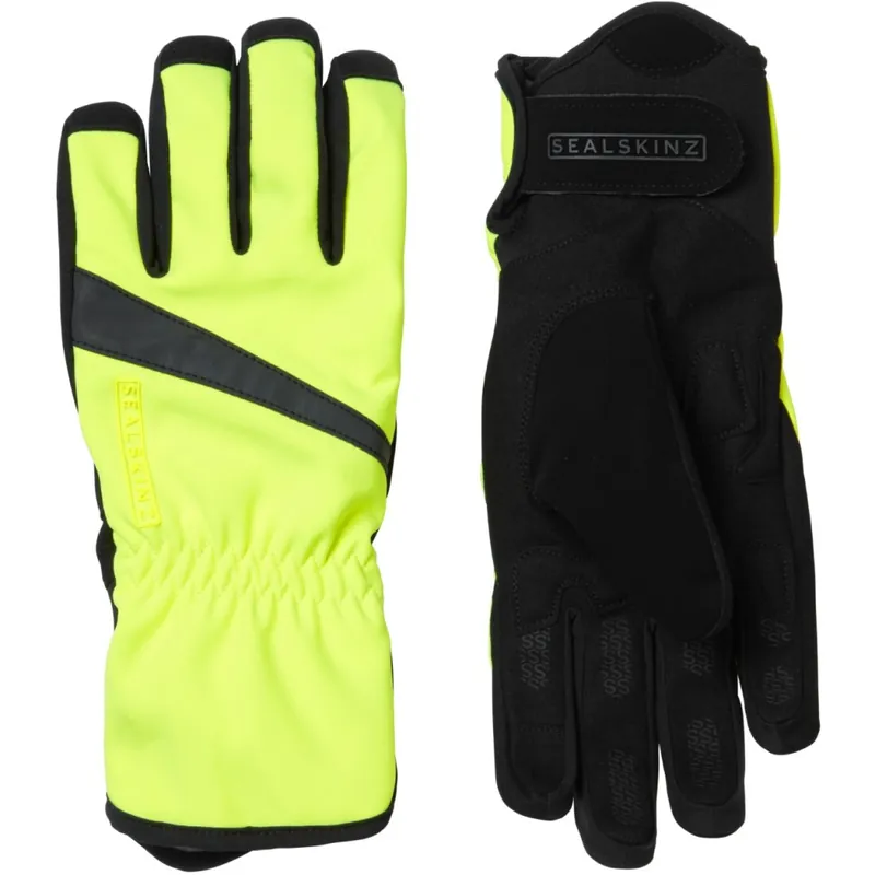 Sale SealSkinz Bodham Wasserdichte Allwetter-Fahrradhandschuhe Herren - Neon Yellow