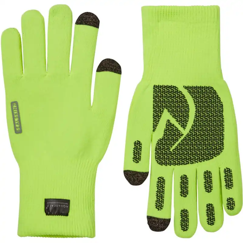 Sale SealSkinz Anmer Wasserdichte Allwetter-Ultra-Grip-Strickhandschuhe - Neon Yellow