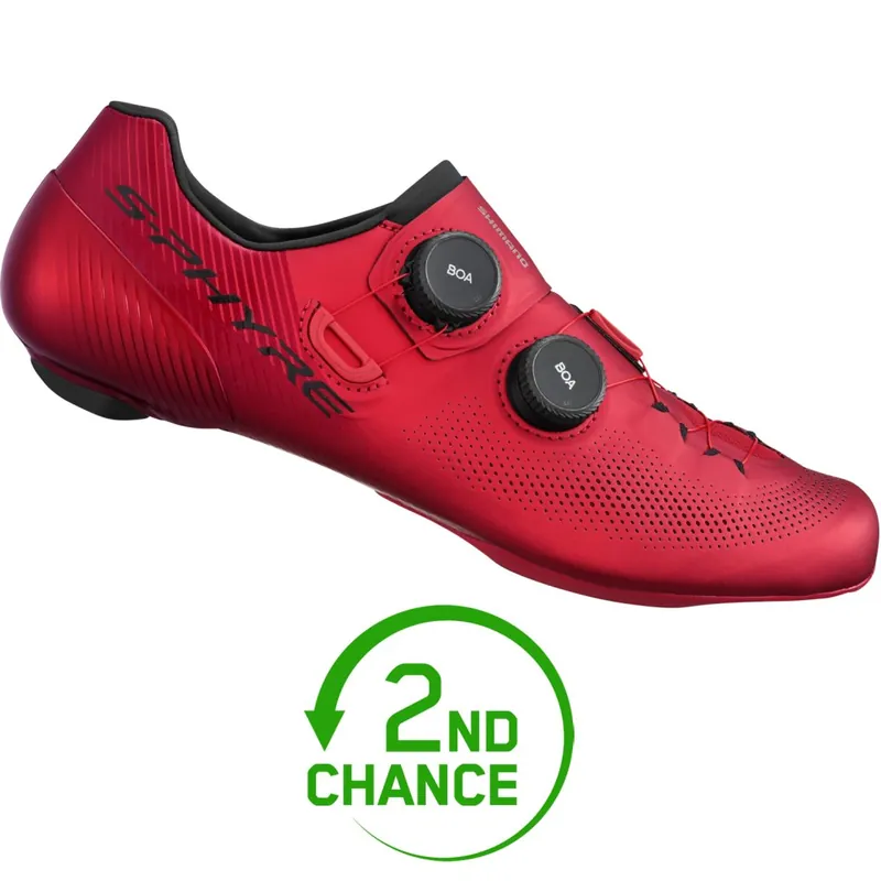 Billig Shimano S-Phyre SH-RC903 Rennrad Schuhe Herren - Breit - rot - B-Ware
