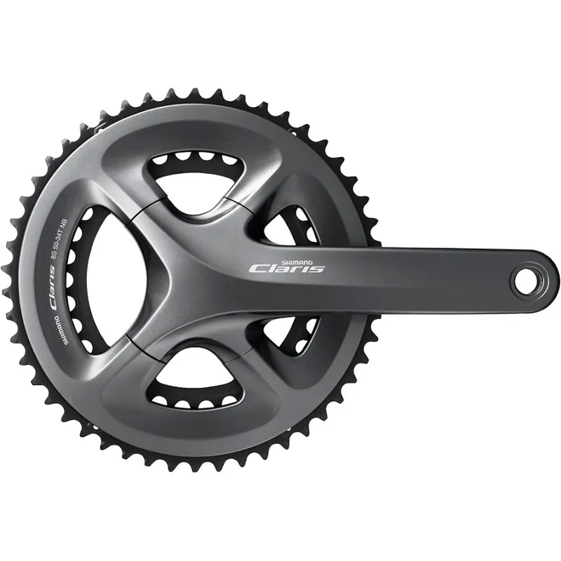 Shimano Claris FC-R2000 Kurbelgarnitur 50/34 - ohne Kettenschutz - 2x8-fach - grau Super-Preis