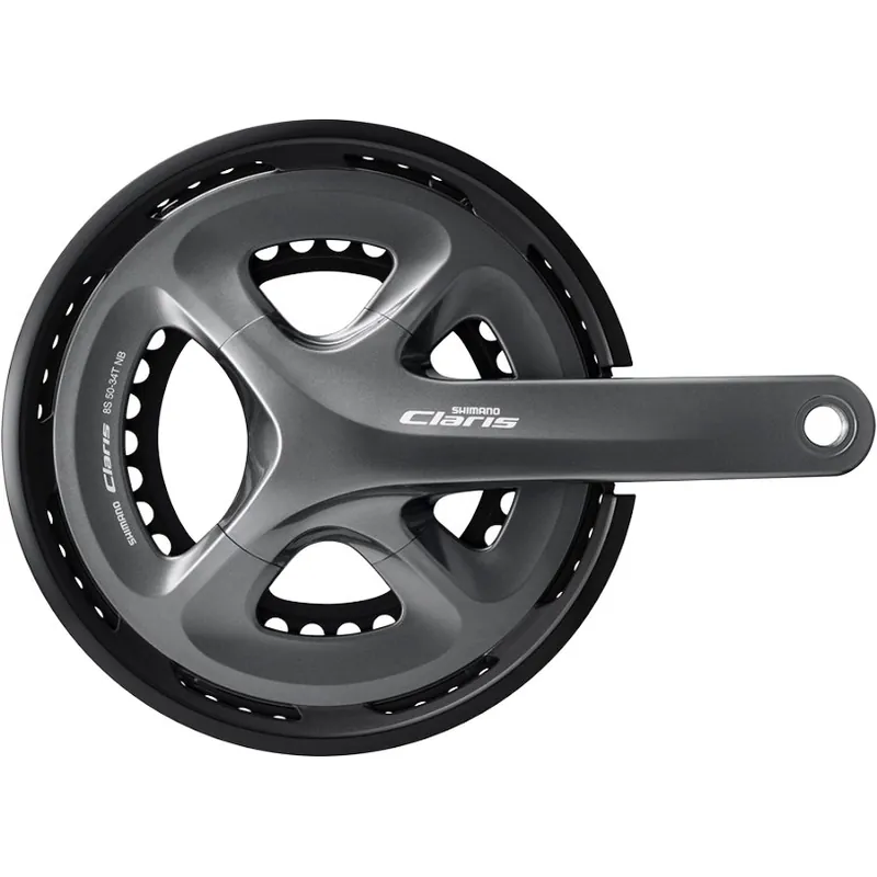 Super-Preis Shimano Claris FC-R2000-CG Kurbelgarnitur - mit Kettenschutz - 2x8-fach - grau