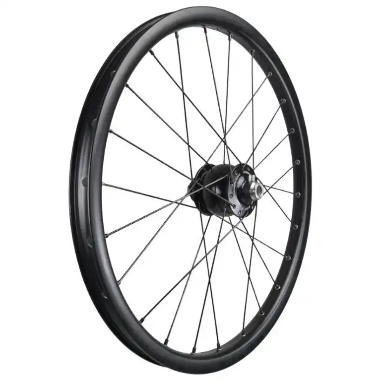 SON delux 12 Ryde Rival 23 - Vorderrad - Nabendynamo - 20" Brompton G-Line Clincher Centerlock - 12x100mm - 24 Speichen schwarz eloxiert Abverkauf