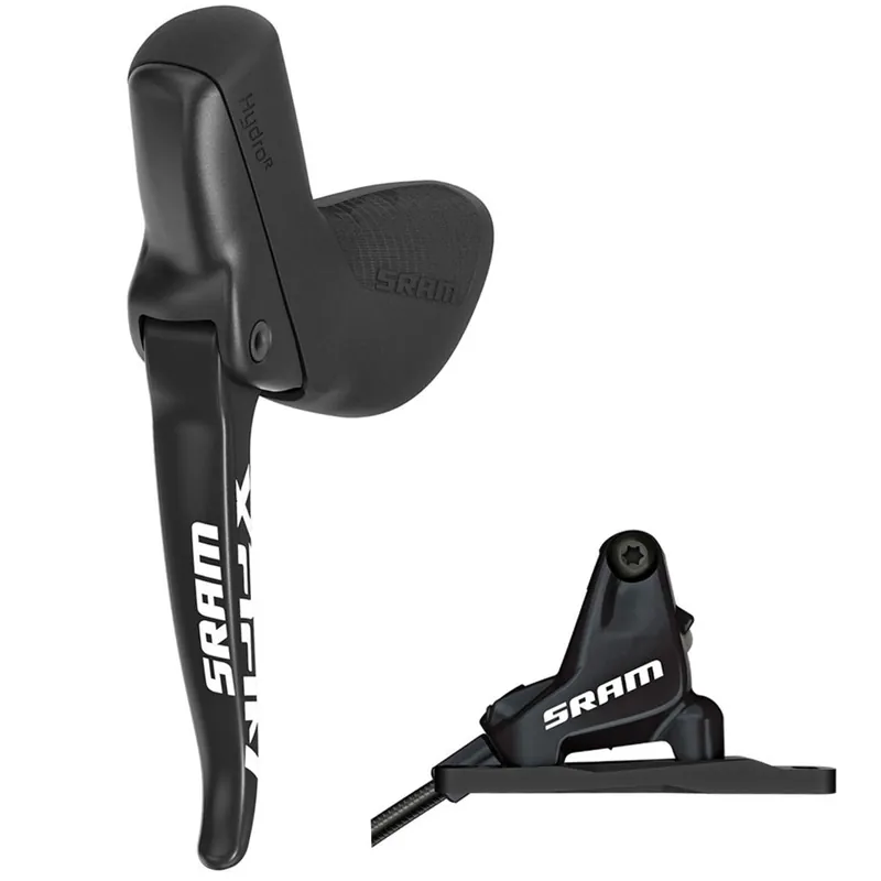 SRAM APEX 1 Bremshebel + Hydraulische Scheibenbremse - Flatmount - links vorn - schwarz - Sonderangebot Must-Have