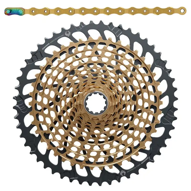 SRAM XX1 Eagle Verschleiß-Set mit Kette und XG-1299 Kassette - 52 Zähne - gold Preisknaller