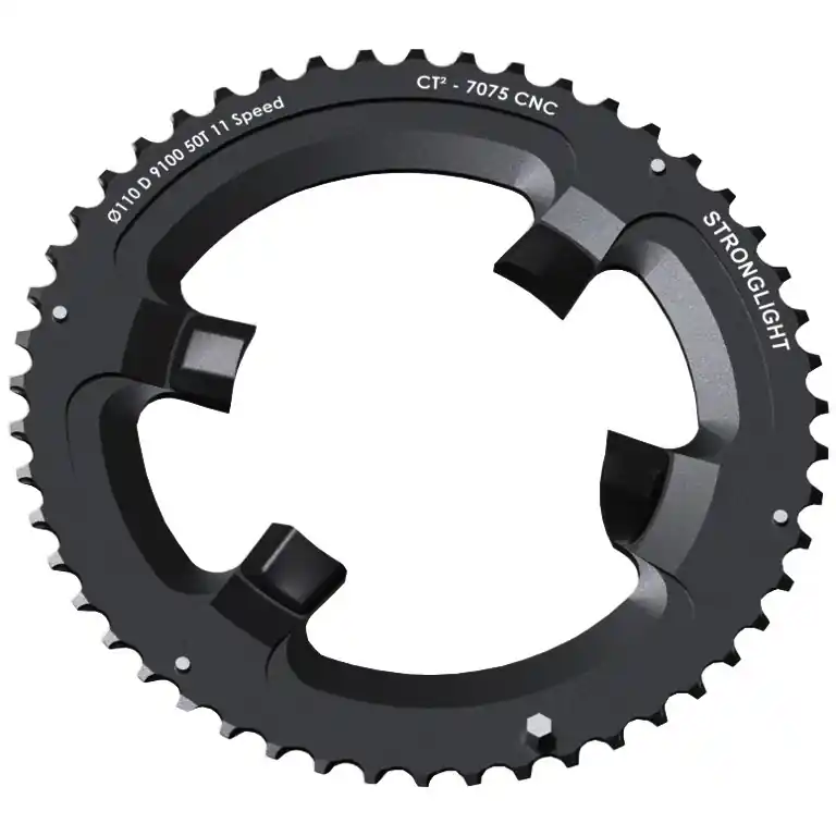 Neu Im Sortiment Stronglight Road Kettenblatt CT2 E-Shifting - 4-Arm - 110mm - Shimano Dura Ace FC R9100 + Di2 - schwarz
