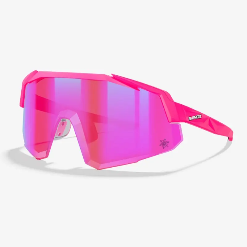 Supacaz Orbitron Lazer Brille - Matte Neon Pink Pink Sunset Lazer Lens Ausverkauf