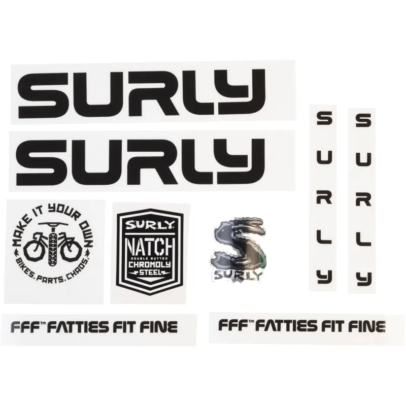 Surly Intergalactic Rahmen Aufkleber Set - schwarz Ausverkauf