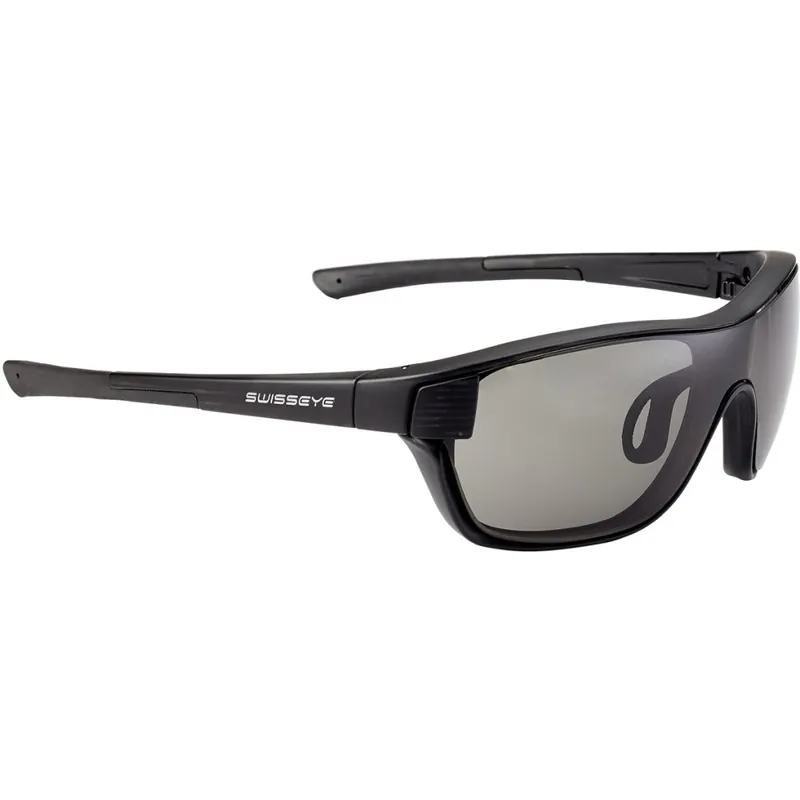 Swiss Eye M-Cover Brille - Black Matt Striped - Smoke + Orange + Clear 12541 Finale Aktion