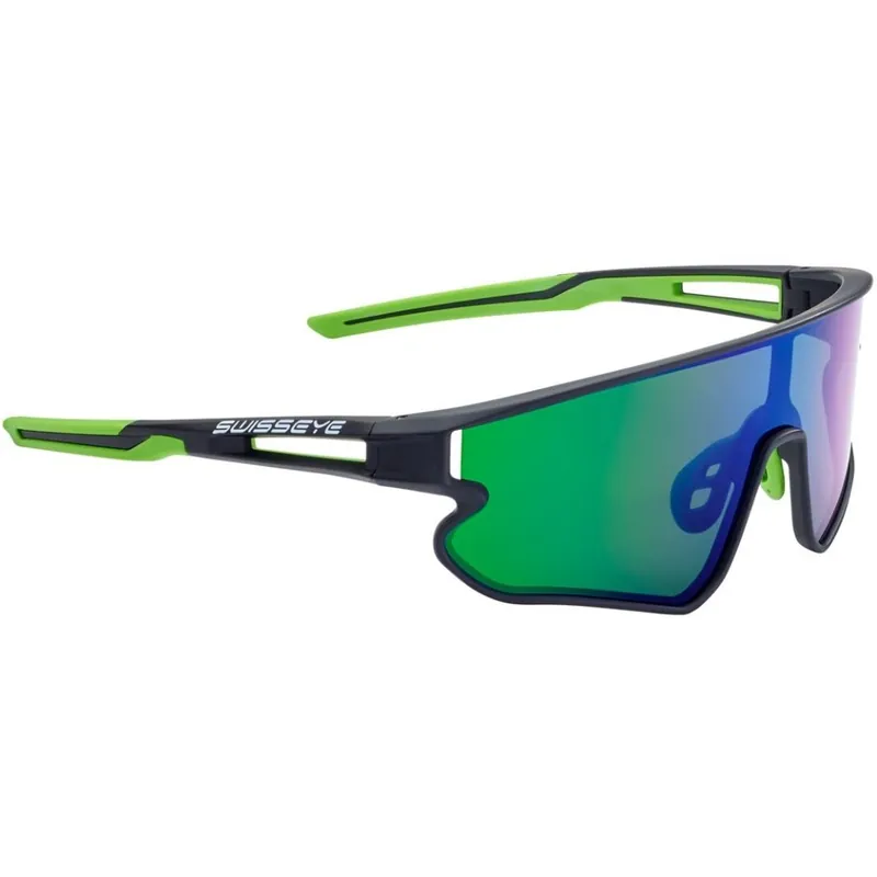 Swiss Eye Hurricane Brille - Black Matt/Green - Green Green Revo 13002 Preis Gesenkt