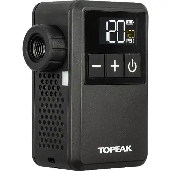 Markenprodukt Topeak E-Booster Digital Mini Akku Luftpumpe - schwarz