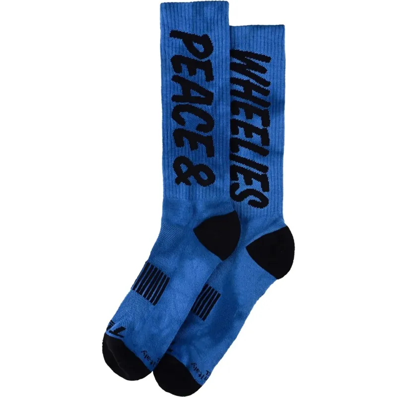 Troy Lee Designs Performance Socken - Peace & Wheelies Cobalt Meistverkauft