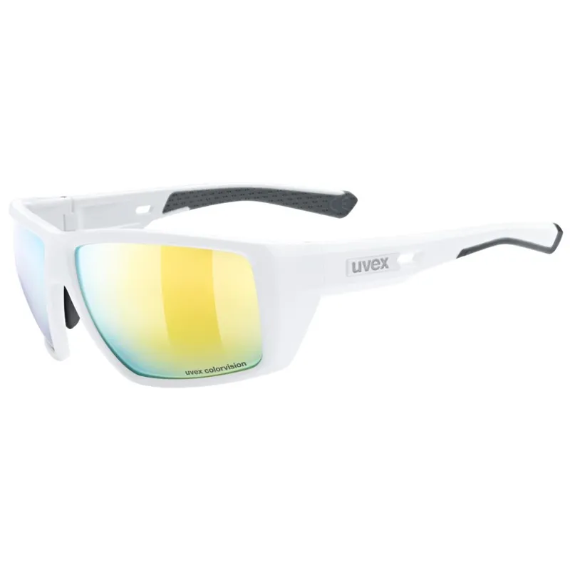 Ausverkauf Uvex mtn venture CV Brille - white matt/mirror yellow colorvision