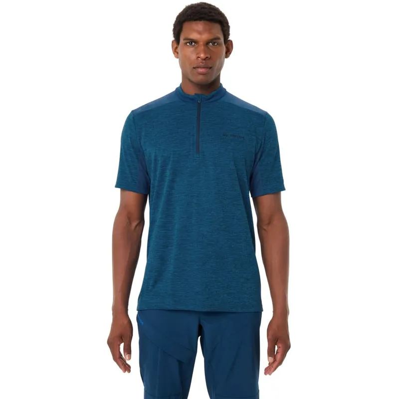 Neue Ware Vaude Tamaro Half-Zip IV Kurzarmshirt Herren - radiate blue