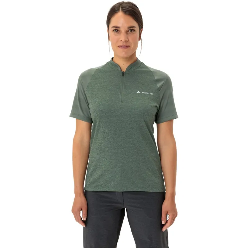 Zertifiziert Vaude Tamaro Half Zip IV Kurzarmshirt Damen - agave
