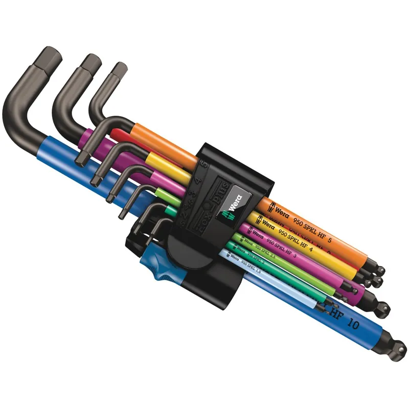 Neu Wera 950/9 Hex-Plus Multicolour HF 1 - Winkelschlüsselsatz Innensechskant mit Haltefunktion - 9 Teile