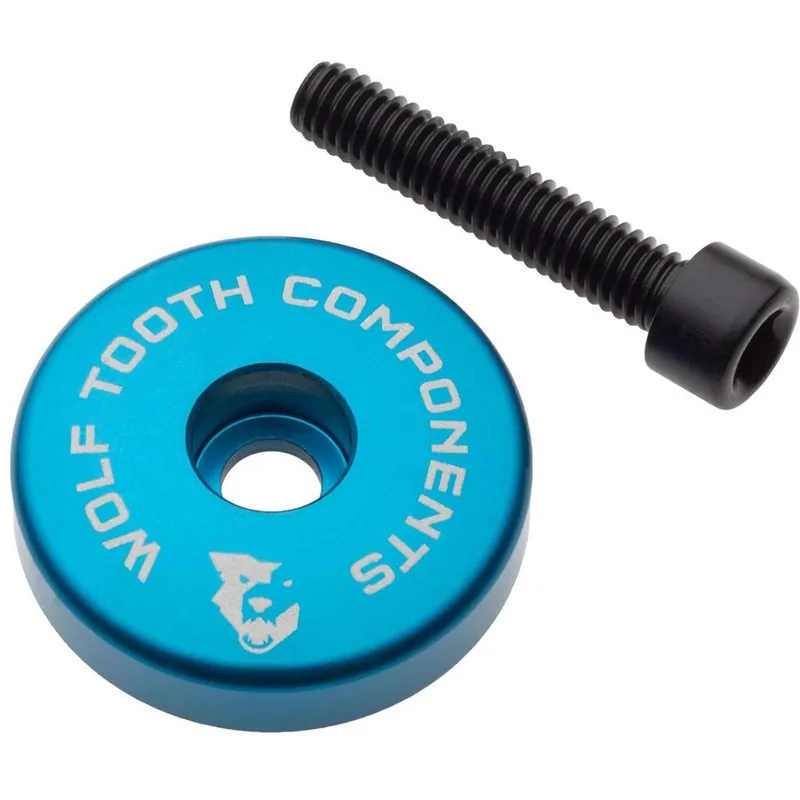 Wolf Tooth Ultralight Ahead Kappe mit integriertem Spacer - blau Bestpreis