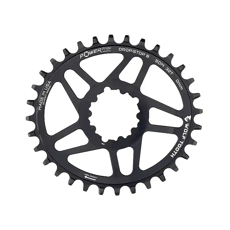 Wolf Tooth PowerTrac Elliptical Direct Mount Kettenblatt für SRAM BB30 Oval Drop Stop B 0mm Offset - schwarz Aktuell