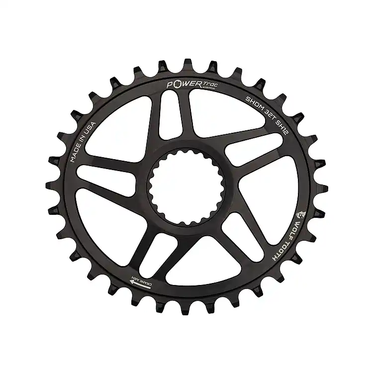 Kracherpreis Wolf Tooth PowerTrac Elliptical Kettenblatt für Shimano Direct Mount Oval Drop-Stop ST 3mm Offset Boost - 36 Zähne - schwarz