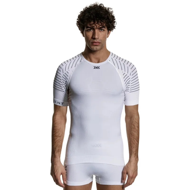 X-Bionic Invent 4.0 LT Round Neck Kurzarm-Unterhemd Herren - arctic white/dolomite grey Preisknaller