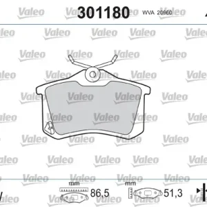 VALEO 301180 - Bremsbelagsatz, Scheibenbremse - FIRST Preisreduziert