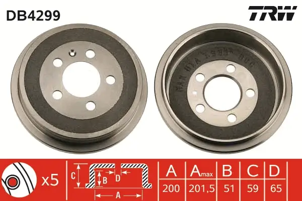 Neu Im Sortiment TRW DB4299 - Bremstrommel
