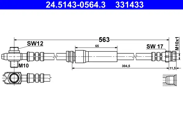 Expressversand ATE 24.5143-0564.3 - Bremsschlauch