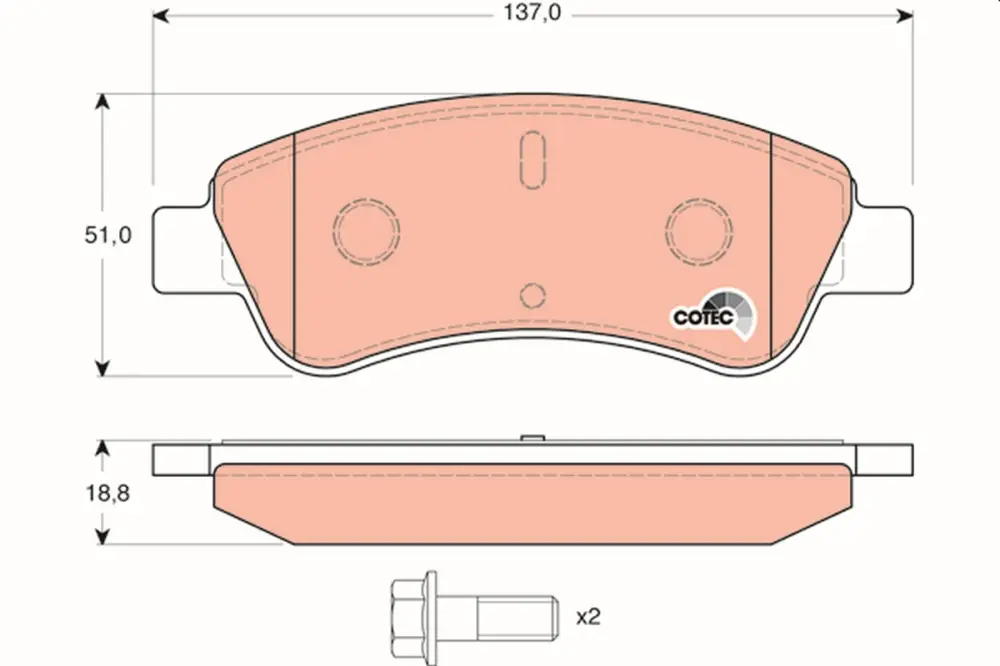 TRW GDB1463 - Bremsbelagsatz, Scheibenbremse - COTEC Top-Preis
