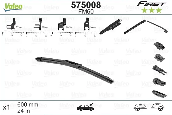 VALEO FM60 Scheibenwischer 575008 - FIRST MULTICONNECTION Neue Kollektion