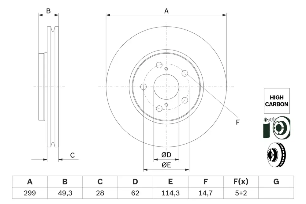 BOSCH 0 986 479 F49 - Bremsscheibe Sonderangebot