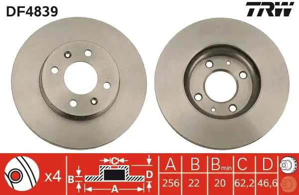 TRW DF4839 - Bremsscheibe Bestpreis