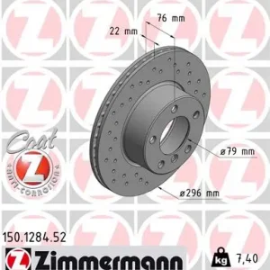 ZIMMERMANN 150.1284.52 - Bremsscheibe - SPORT COAT Z Super-Preis