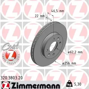 ZIMMERMANN 320.3803.20 - Bremsscheibe - COAT Z Highlight