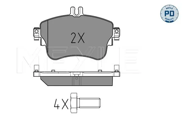 Top-Angebot MEYLE 025 253 2619/PD - Bremsbelagsatz, Scheibenbremse - MEYLE-PD Advanced performance and design.