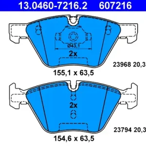 ATE 13.0460-7216.2 - Bremsbelagsatz, Scheibenbremse Schneller Versand