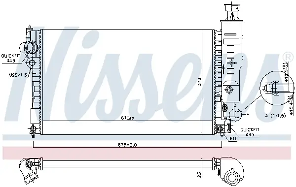 Echt NISSENS 63528 - Kühler, Motorkühlung
