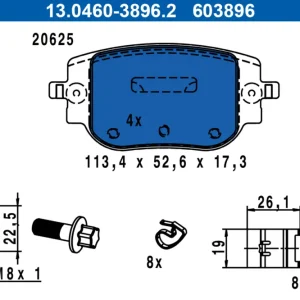 ATE 13.0460-3896.2 - Bremsbelagsatz, Scheibenbremse Garantierte Lieferung