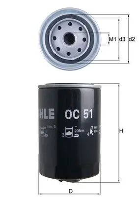 Mega-Angebot MAHLE OC 51 - Ölfilter