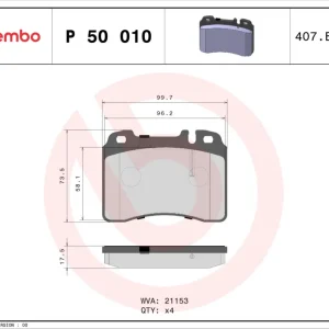 BREMBO P 50 010 - Bremsbelagsatz, Scheibenbremse - PRIME LINE Versand Am Gleichen Tag