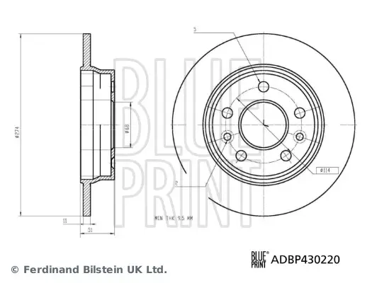 Online Kaufen BLUE PRINT ADBP430220 - Bremsscheibe